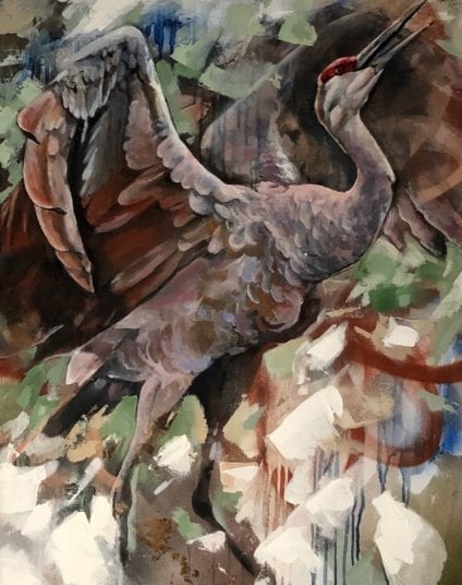 Crane Painting | Electric Fresco Tattoos PDX