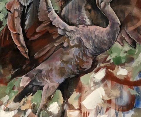 Crane Painting | Electric Fresco Tattoos PDX