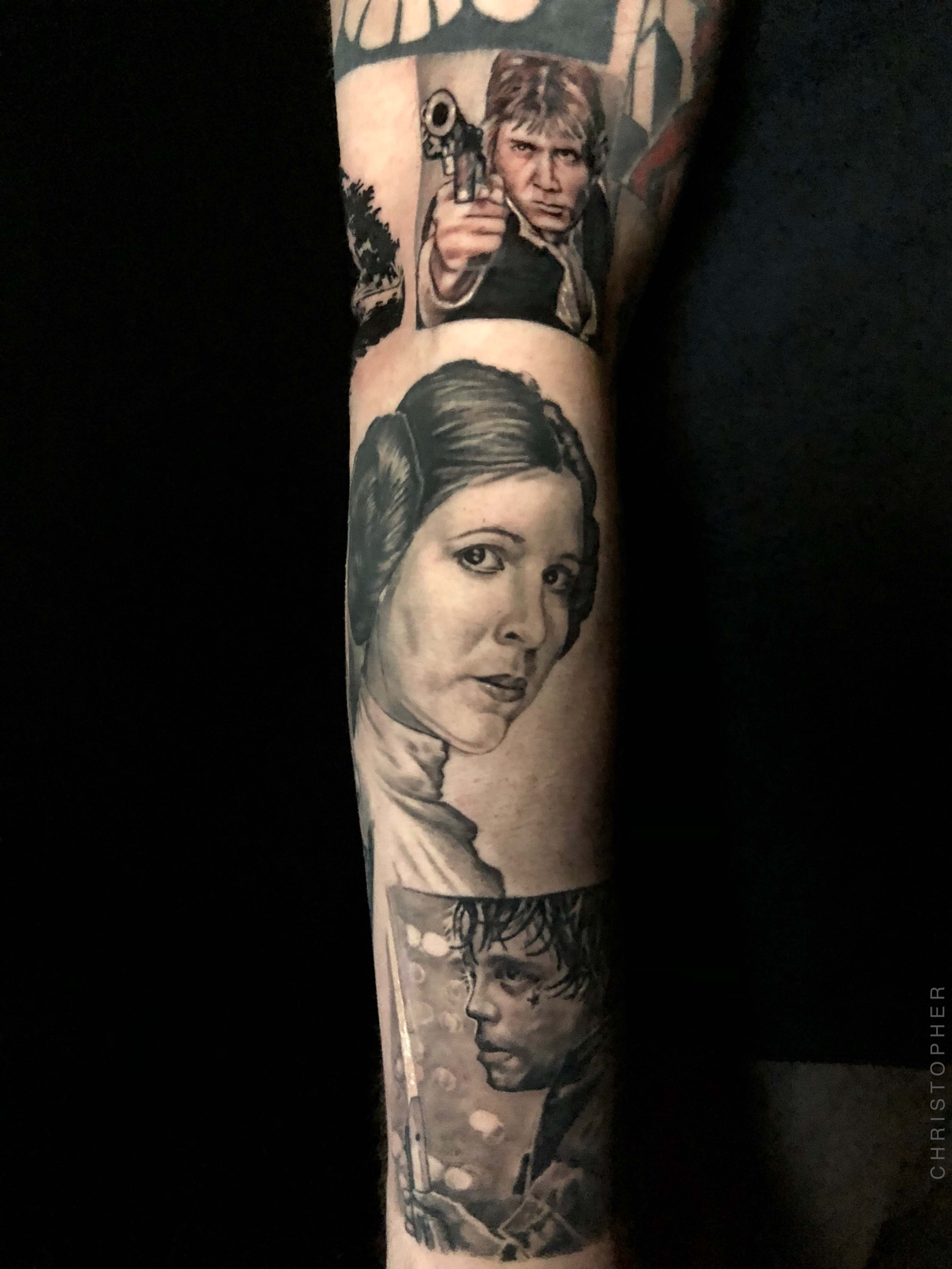 Princess Leia Electric Fresco Tattoos