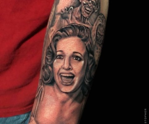Woman with Zombie | Electric Fresco Tattoos PDX