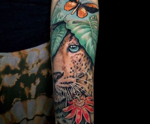 Junlge Cat Arm Tattoo | Electric Fresco Tattoos PDX
